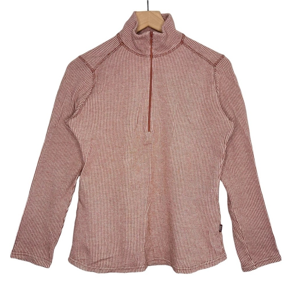 Woolrich Half Zip Pullover Small Checkered Jacquard Woven Canoe Run Mid Layer